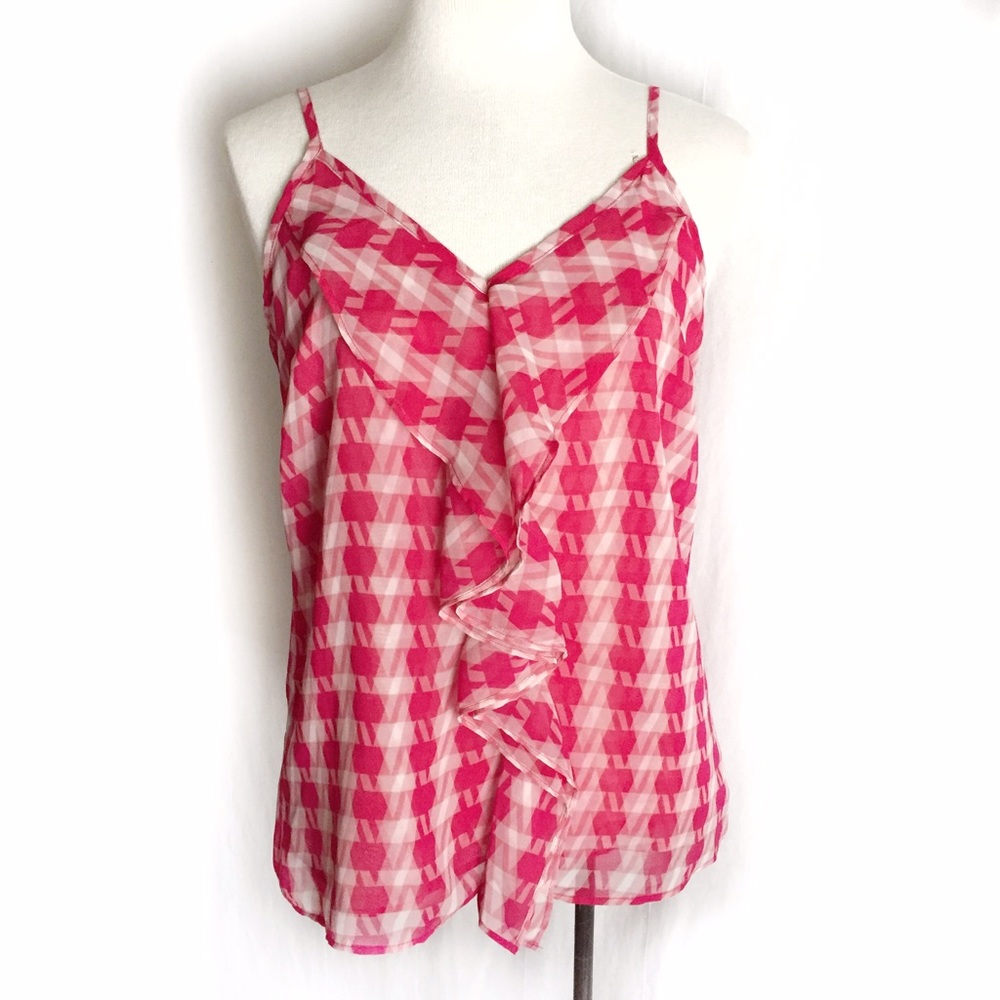 CAbi Pink Houndstooth ‘Amour’ Cami
